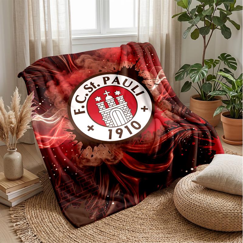 FC St. Pauli Voetbal Print Flanellen Deken, Zachte Warme Lichte Plaid voor Bank Bed Kamperen