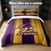 Melbourne Storm Design Bed Bedding Set 1 Duvet Cover + 2 Pillowcases Soft Breathable Household Bed Linens
