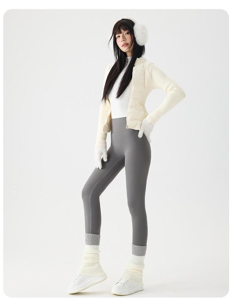 Damen Shark Slim-Fit Samtgefütterte Warme Baumwoll-Yogahose - Herbst/Winter Kollektion 2025