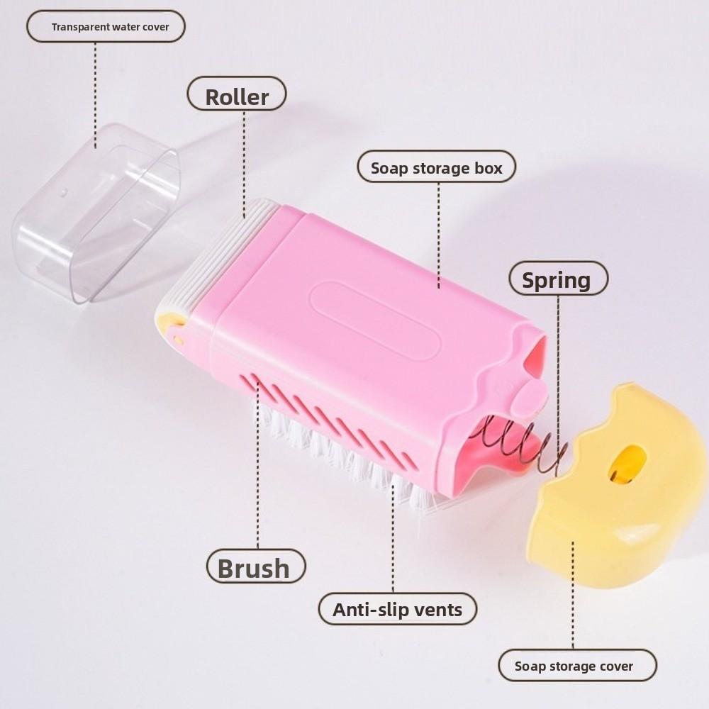 New 3in1 Soap Box Multifunctional Non-slip Rubbing Foam Box with Brush Roller Soap Boxes Soap Storage Tool