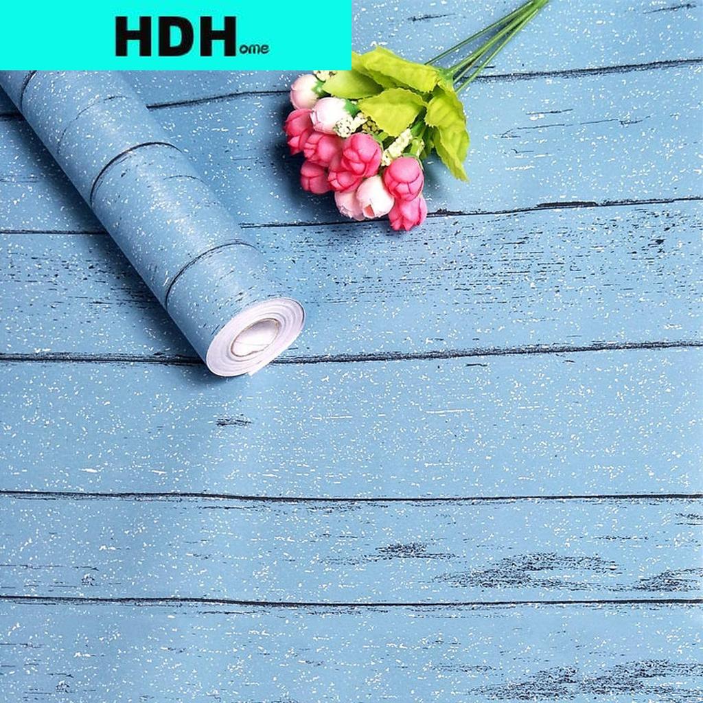 Blue Wood Grain Peel and Stick Wallpaper Wood Planks Removable Self-Adhesive Wall Paper Distressed Decorative Contact Paper