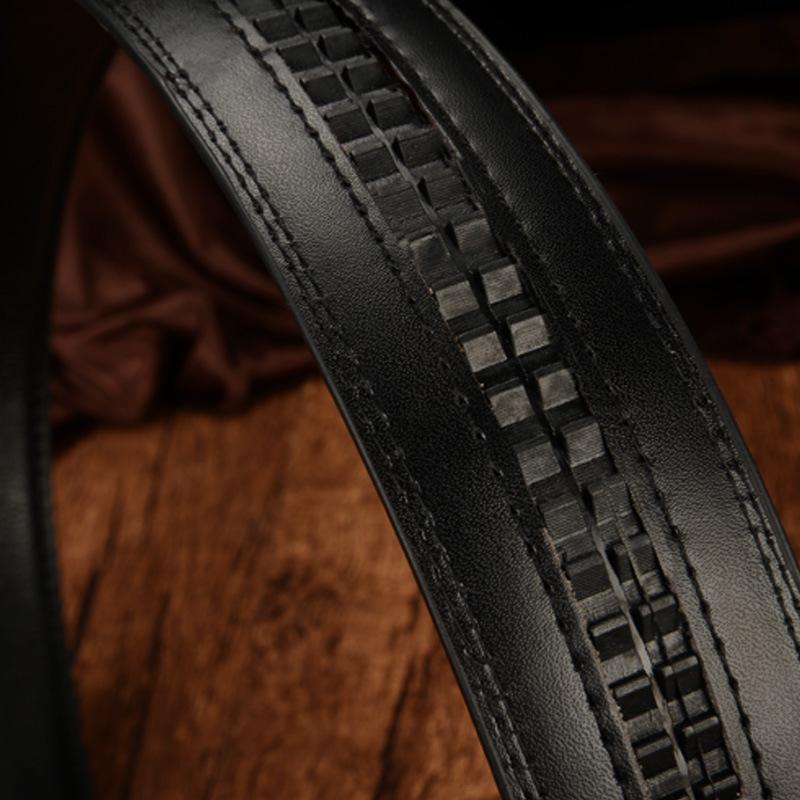 Genuine Leather Belt Body Men'S Belt Headless Belt Belt Strip Cowhide No Button Head Does Not Take The Lead Automatic Buckle