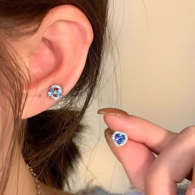 Премиальные серьги Sense Blue Любовь Бабочка Кохлеарный пуссет Сон Свободный Пирсинг Уха Металл Простые Серьги 1