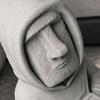 baizihuahu 3D Printed Moai Statue Ornament, Mini Compact Easter Island Stone Figurine Desktop Decor, Modern Hoodie Figurine, Sitting Sculpture