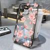 Rosa Blume für iPhone17promax Weltraum Handyhülle Apple 16 transparent 14/13 feines Loch 15