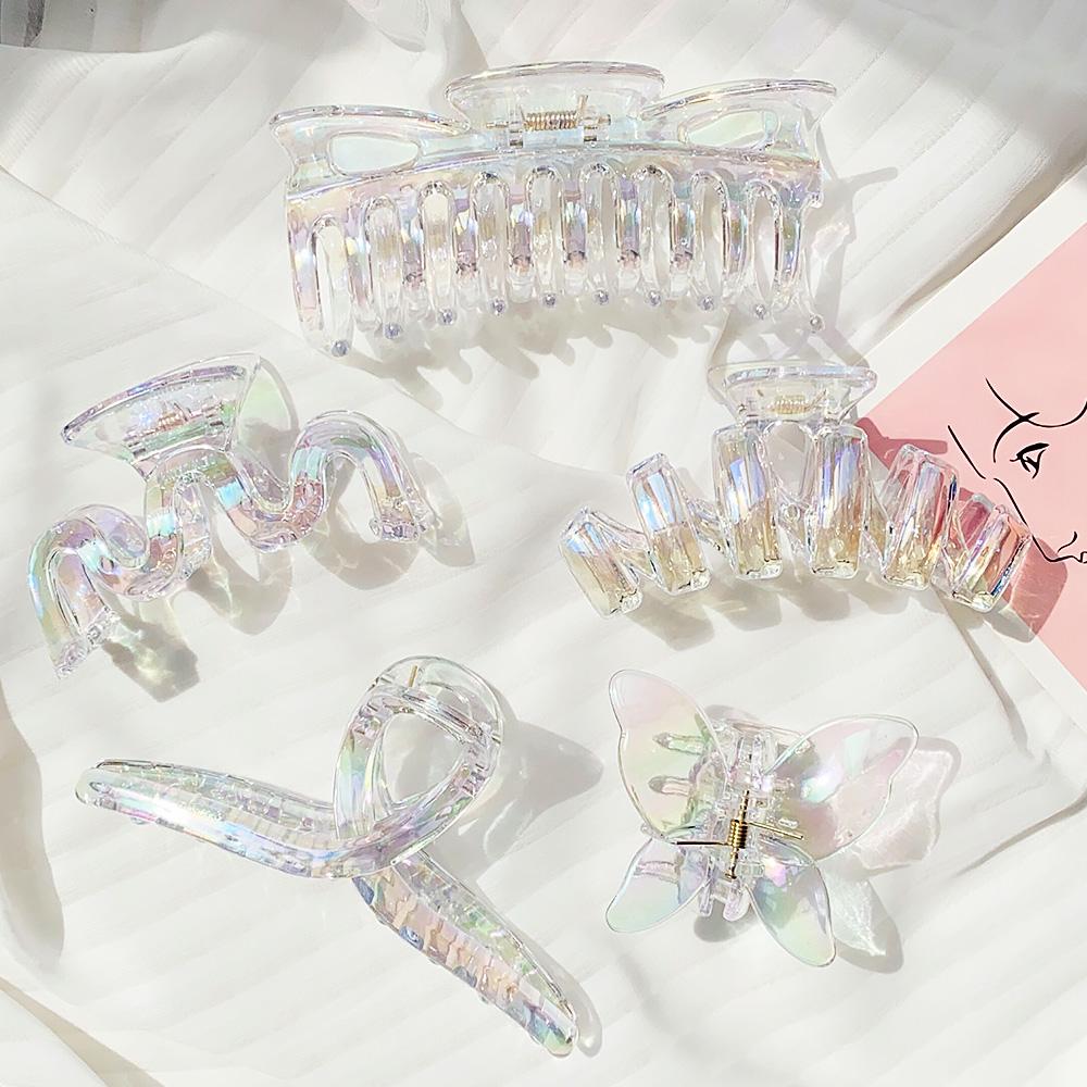 Neue Damen Transparente Bunte Geometrische Haarspangen Süße Haarspangen Stirnband Haarnadeln Haarklammer Mädchen Kopfschmuck Haaraccessoires