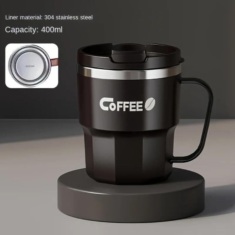 400ml Stainless Steel Coffee Mug Double Layer Thermal Insulated Mug Cup Reusable Spillproof Use Easy Clean Travel Cup Home