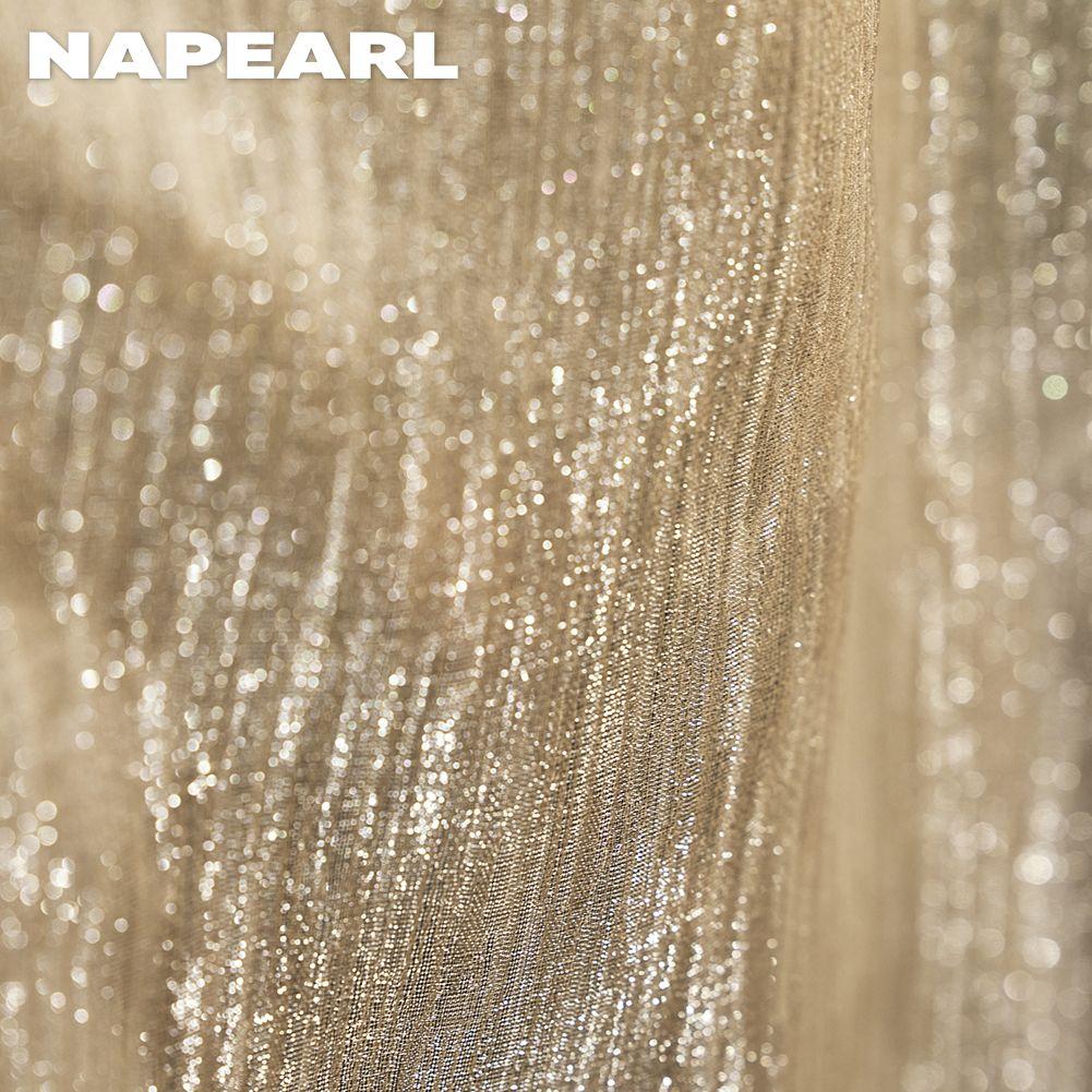 1PC NAPEARL French Gilt Tulle Curtain Dreamy High-end Curtain Light Luxury Living Room Yarn Bedroom Balcony Sheer Curtain