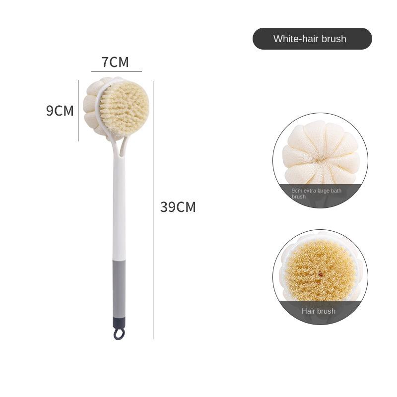 Double-sided Bath Brush Long Handle Shower Brush Body Exfoliating Massage Brush Back Scrubber Bathing Tools Bathroom Supplies