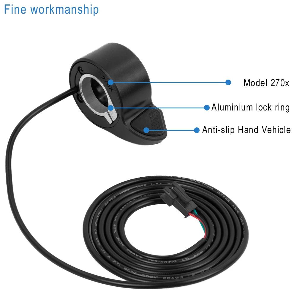 Electric Bike Accelerator Thumb Throttle for Electric Bicycle 270X Speed Control Scooter for 22mm Handle Diameter Accessories