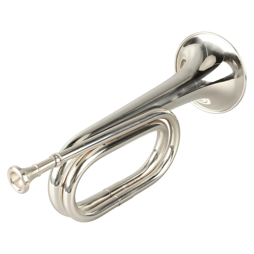 Military Style Trumpet C Key Brass Easy To Play Trumpet with Mouthpiece for Beginners Gift Silver