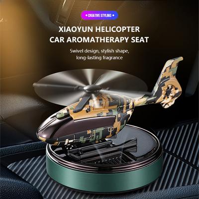 Auto-Solarhubschrauber, automatisch rotierender Lufterfrischer, Auto-Armaturenbrett, Camouflage-Helikopter-Parfüm-Dekoration zur Geruchsentfernung