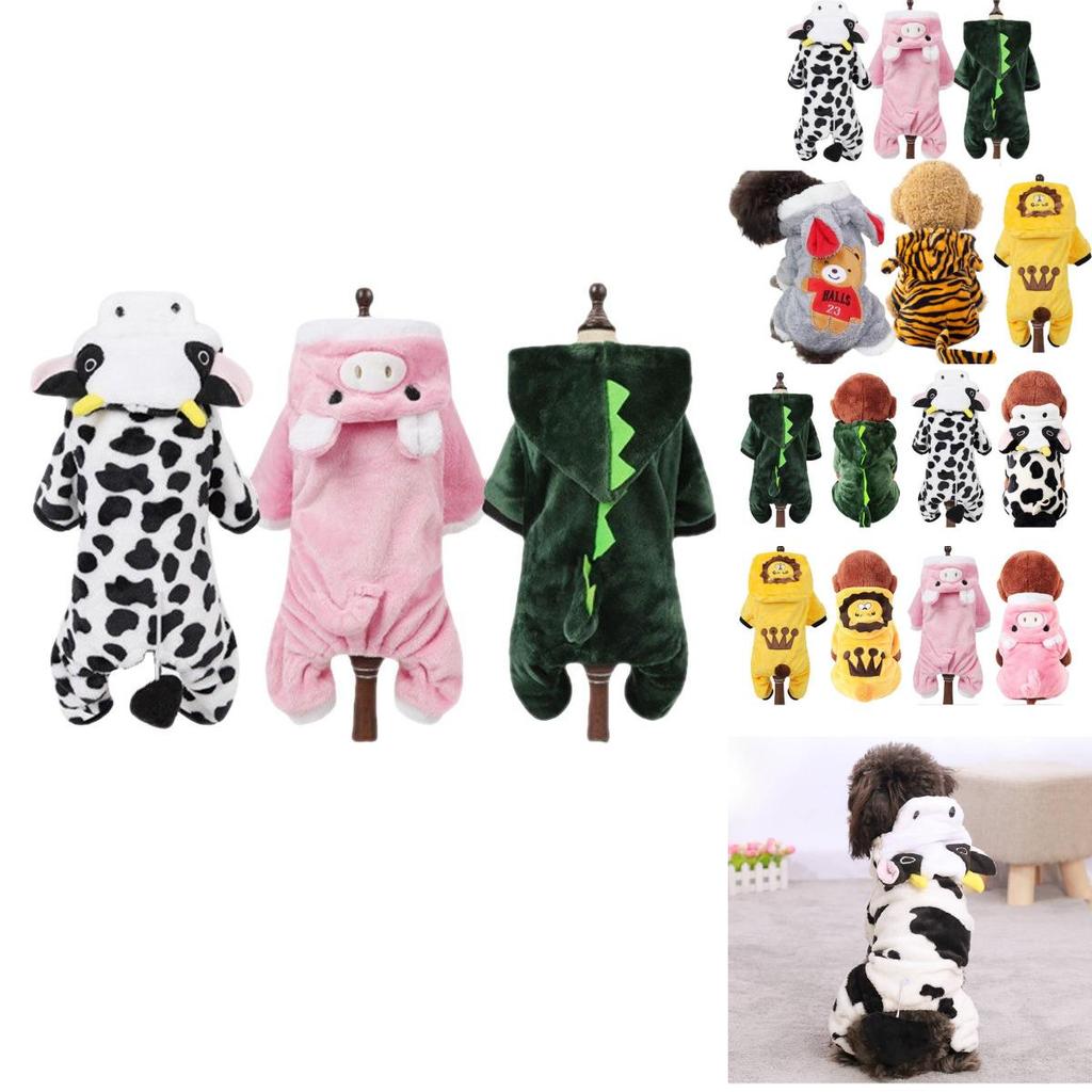 Cozy Coral Fleece Pet Dog Clothes Fall Winter Thick Warm Teddy Corgi French Bulldog Cat Outfit