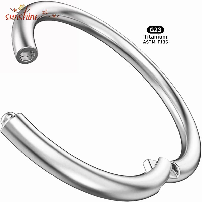 

5PCS G23 Titanium Nose Piercing Implant Grade 12G 14G 16G 18G 20G Clicker Diaphragm Tragus Piercing Body Jewelry 16G 1.2x6MM серебряный