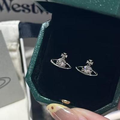 Keizerin-weduwe Cixi Saturn Oorbellen: Elegante Dames Diamanten Mini Oorbellen, Eenvoudig en Veelzijdig.