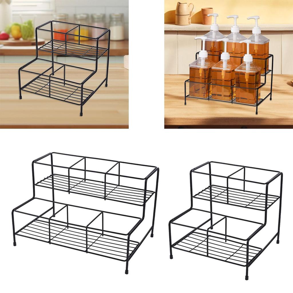 Suporte para exibição de garrafas de xarope, porta-vinhos para bar, prateleiras de metal para armazenamento, organizador de temperos, porta-especiarias para armário, bancada de café