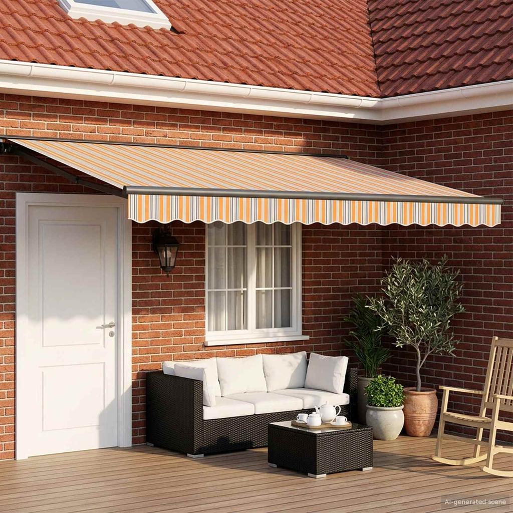 Electric Retractable Awning Blue Orange Anthracite 4 X 3 M