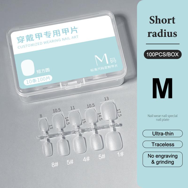 100Pcs/Box Xs/S/M Fake Nails No Polishing No Trace Press On Nails Clear Artificial Thin Nail Tips For Nail Extension Home Diy