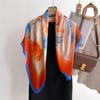 Soft Color Leaf Shadow Simulation Silk Printing Large Square Scarf Silk Scarf 90 Shawl Head Scarf Neck Protection Scarf Decorative Scarf
