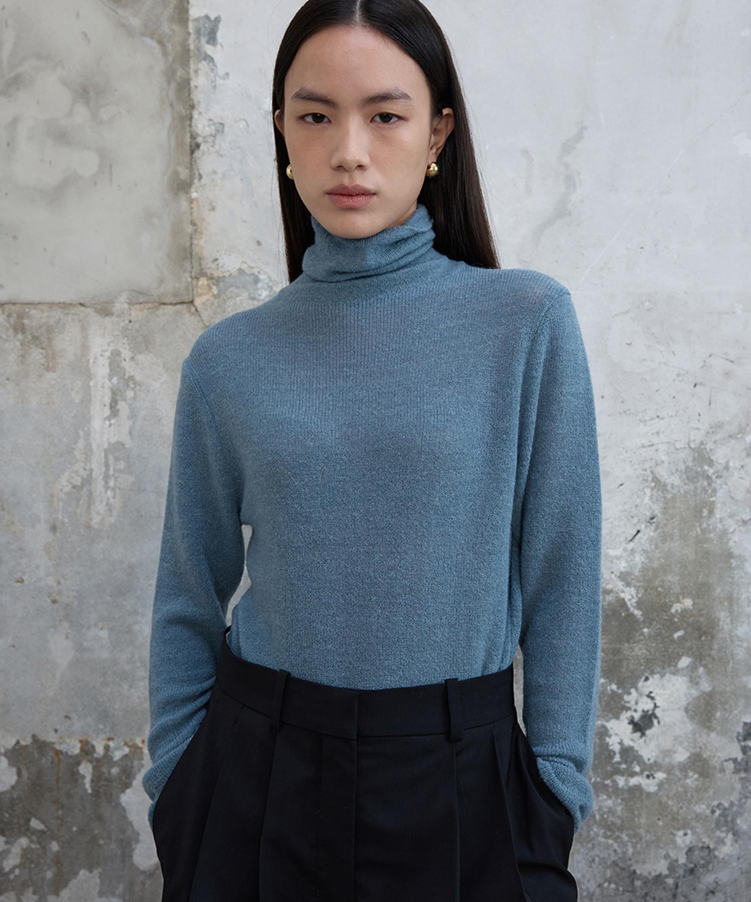 Bundak Saints Mohair Turtleneck Sweater Dusty Blue Dusty Blue/Free