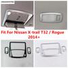 Front Rear Roof Reading Lights Lamps Decor Frame Cover Trim For Nissan X-trail T32 Rogue 2014 - ABS Carbon Fiber Accessories