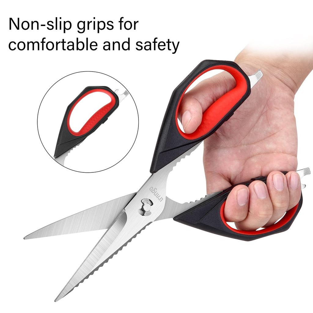 LIVINGO Kitchen Forged Stainless Steel Removable Cooking Scissors with Rubber Soft Grip Safety Carrying Used To Cut Wild Roast Washable Kitchen 2