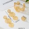 1 Set of Creative Design Spiral Sunflower Open Female Ring Bracelet Set