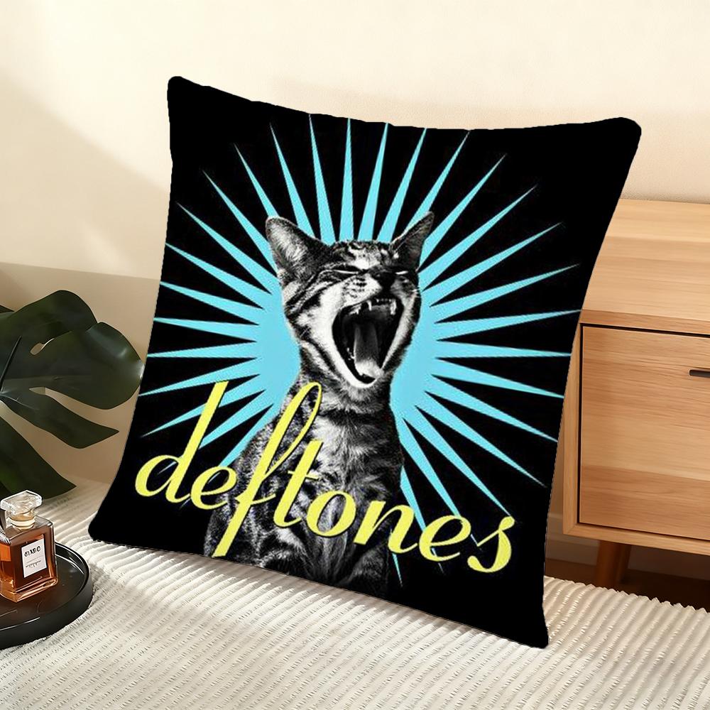 Band D-Deftones Cushion Cover Soft Short Plush Pillow Cover Smooth Cozy Texture Aesthetic Cushion Case Home Decor