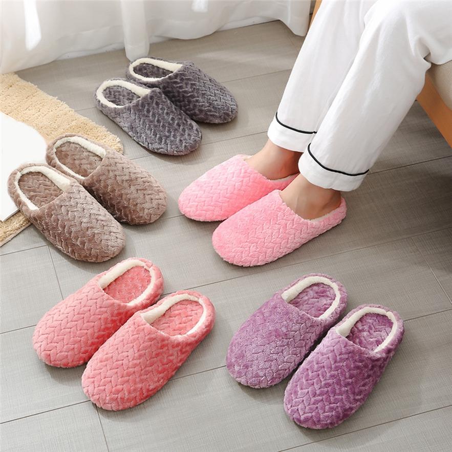 Unisex Winter Warm Slippers Indoor Floor Shoes Non-slip House Shoes