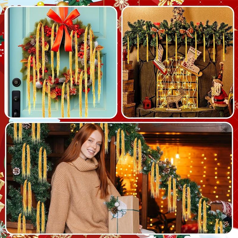 Neue 3000 Stränge Eiszapfen schillernde Lametta Folienfransen Girlande für Weihnachten Weihnachtsbaum Abschlussfeier Partyzubehör Feiertagsdekorationen