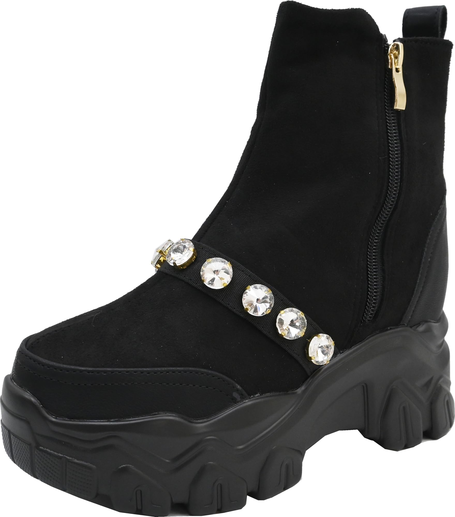 

[Yosuke] Platform Jeweled Short Boots