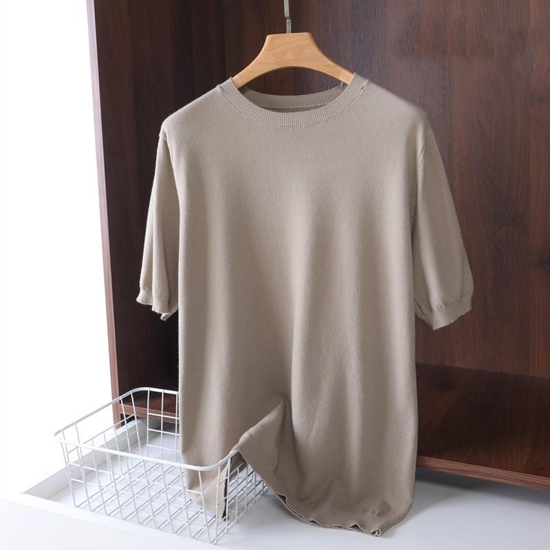 

Men s Lightweight Short-Sleeve Crew-Neck Knit Sweater for Spring and Fall XS