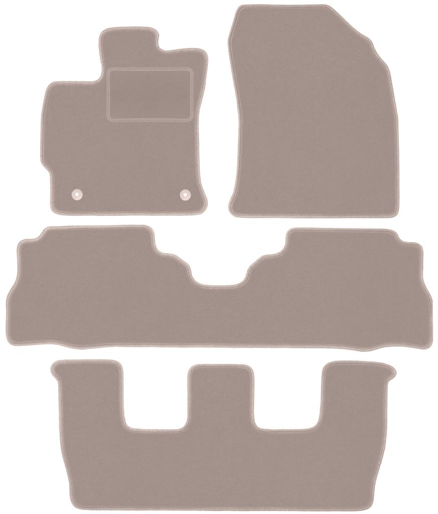 Beige velour floor mats for: Toyota Prius III Plus 7-seater (2011-)