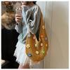 New Handwoven Bag Women's Small Fresh Casual Large Capacity Shoulder Bag Personalized Flower Hollow Handbag