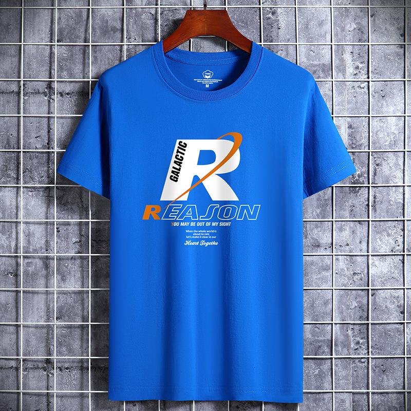 Lässige Herrenbekleidung Luxus Rundhals T-Shirt aus reiner Baumwolle Lustiger R-Print Streetwear Sommermode Vintage Y2k Style Top Übergroßes T-Shirt