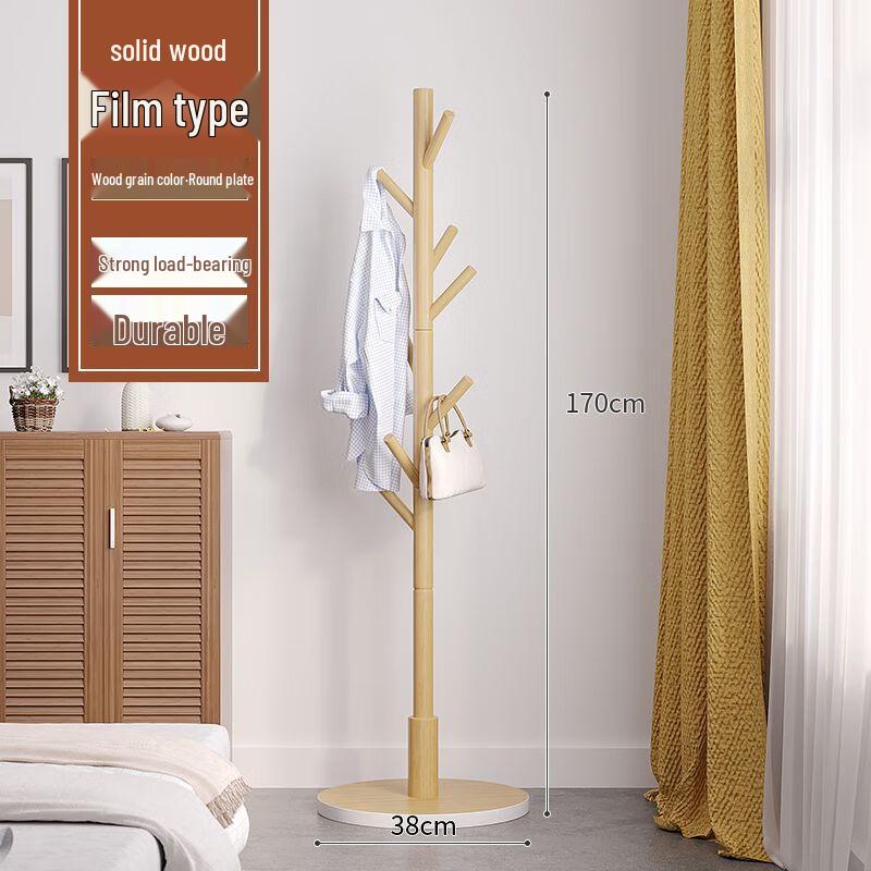Milin Solid Wood Floor-Standing Coat Rack