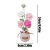 Crochet Flowers Handmade Knit Crocheted Roses With Pot Flower Crochet Desk Decorations Small Potted Plants Desk Flowers For Car