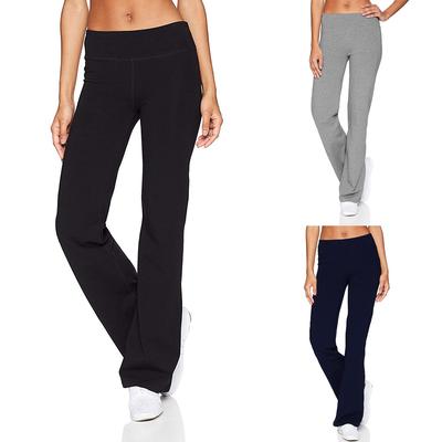 Pantalones de Yoga Casuales de Color Ajustados en la Cadera Sueltos Pantalones Deportivos de Pierna Ancha para Mujer