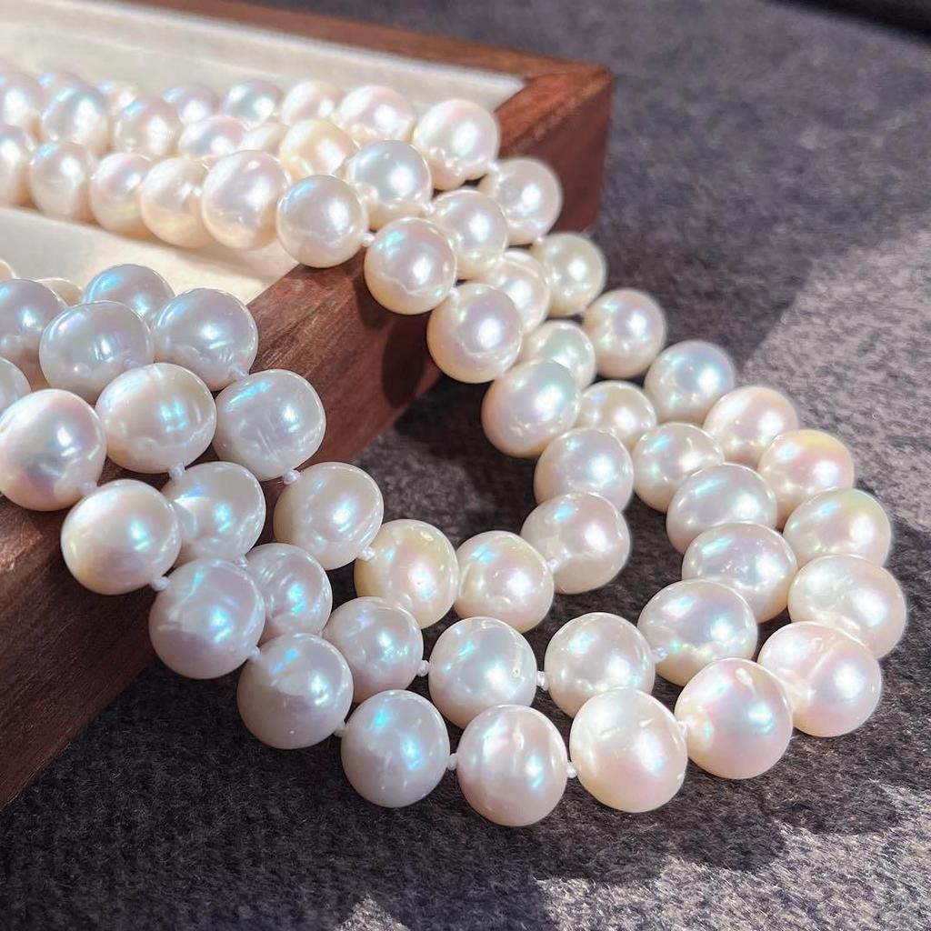 9-10Mm High Quality Natural Freshwater Pearl Necklace Clavicle Chain