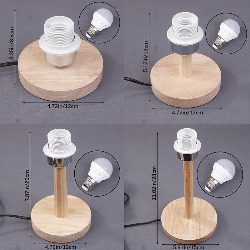 E27 Soporte Circular de Madera Maciza Taza de Lámpara con Cable Interruptor de Encendido/Apagado para Lámpara de Mesa Lámpara de Enchufe Soporte de Lámpara de Noche