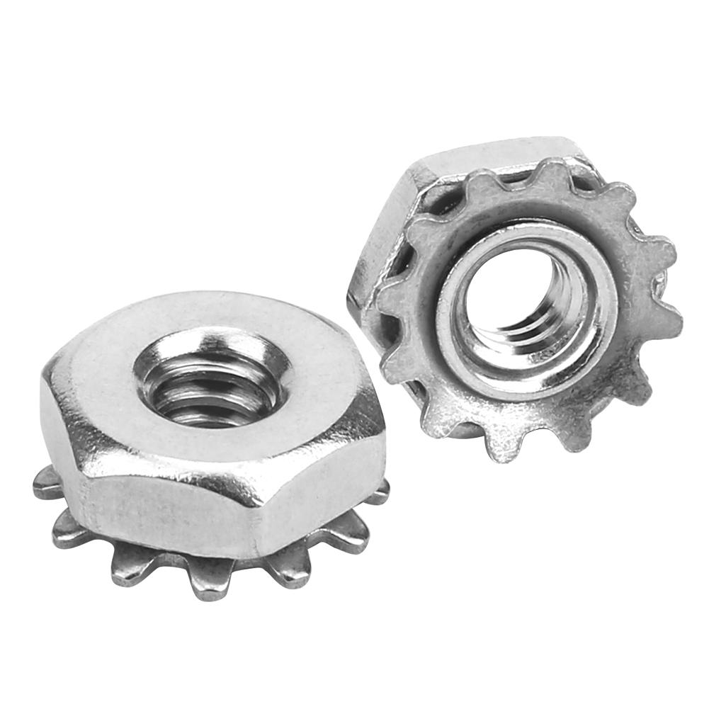 100Pcs Toothed Nut Steel with Star Washer 632 Thread Replacement Kits Industrial Robot Parts