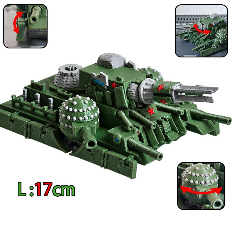 New Technology Military Tank Model 3D Printed Creative KV44 Carl Monster Tanks Ornament Vehicle Vehicle Toy For Xmas Gifts