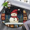 Checkered Snowman Round Area Rug,Carpet Rug for Living Room Bedroom Sofa Playroom Decor,Non-slip Floor Mat
