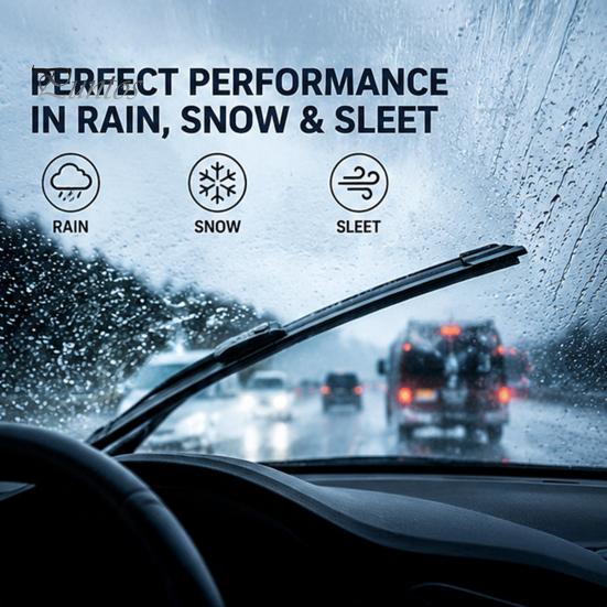 Natural Rubber Wiper Blades Car 3 Piece Set for Mazda CX-5 CX-9 Pre-2017/2017+, 24"+18"+14" Easy Installation Front and Rear Windshield Wipers, Silent
