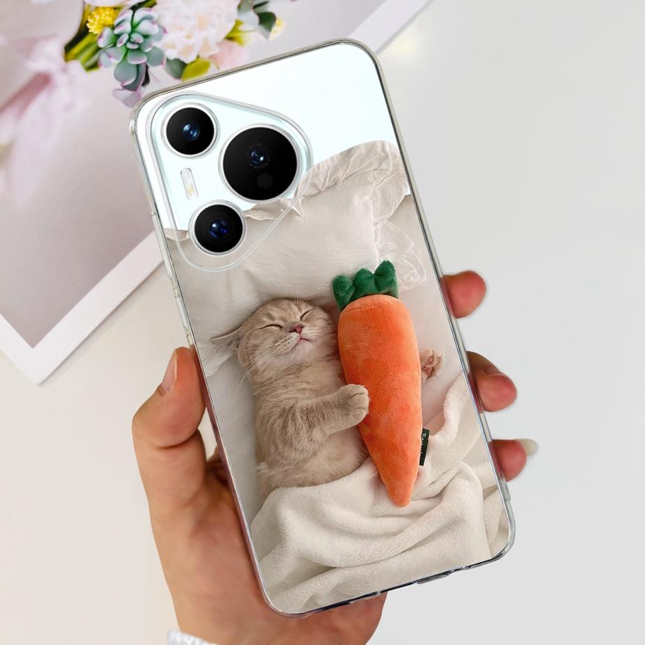 Für Huawei Pura 70 Hülle Niedliche Cartoon Bemalte Abdeckung Klare Silikon Handyhülle Für Huawei Pura 70 Pro Plus Pura70 Pro + Weiche Hülle