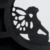 Black Fairies Moon Design Wooden Wall Crystal Display Hanging Shelf With Multi Compartments For Artistic Storage Solution