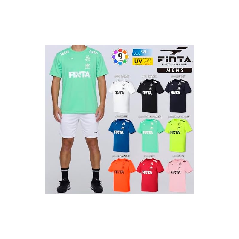 [Finta] Men's Soccer Short-Sleeve Practice Shirt FT4441 (0500) Black M