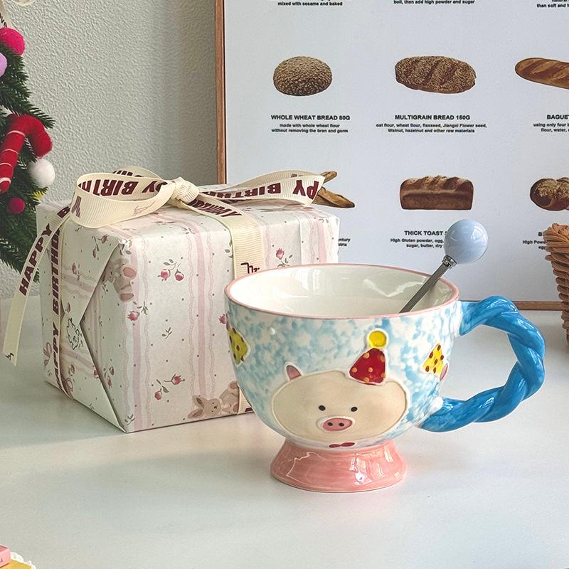 Urodzinowy prezent na ukończenie szkoły kubek ceramiczny ręcznie malowany podszkliwnie dla dziewczyny i chłopaka praktyczny upominek pamiątkowy pudełko prezentowe