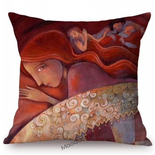 Modern Art Abstract Elegant Lady Hand Writting Sketch Cotton Linen Sofa Throw Pillow Case Nordic Lovely Girl Chair Cushion Cover