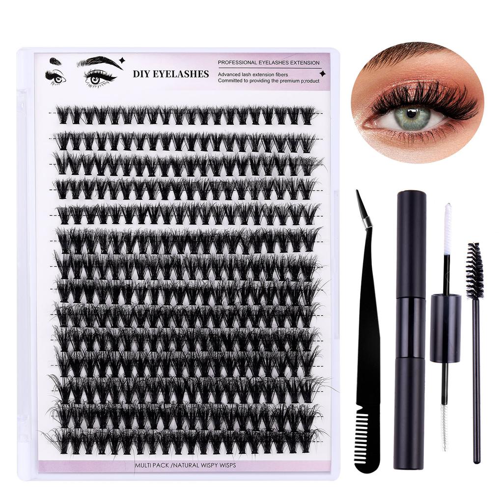 Diy Segmented Fried Hair Single Cluster False Eyelashes 14 Rows Large Capacity Daily Makeup
